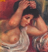 Junge Frau beim Frisieren nach Renoir